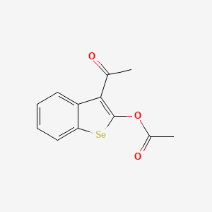 molecular formula C12H10O3Se B14562536 3-Acetyl-1-benzoselenophen-2-yl acetate CAS No. 62218-96-6
