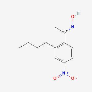 molecular formula C12H16N2O3 B14562543 N-[1-(2-Butyl-4-nitrophenyl)ethylidene]hydroxylamine CAS No. 61718-49-8