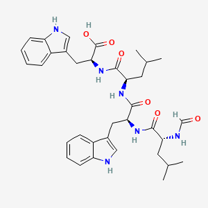 molecular formula C35H44N6O6 B14562588 N-Formyl-D-leucyl-L-tryptophyl-D-leucyl-L-tryptophan CAS No. 61972-10-9