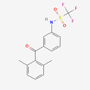 molecular formula C16H14F3NO3S B14562607 N-[3-(2,6-Dimethylbenzoyl)phenyl]-1,1,1-trifluoromethanesulfonamide CAS No. 62261-73-8