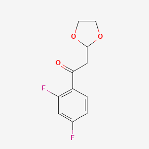 molecular formula C11H10F2O3 B1456263 1-(2,4-Difluorophenyl)-2-(1,3-dioxolan-2-yl)ethanone CAS No. 1263365-97-4