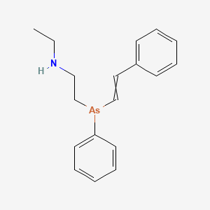 molecular formula C18H22AsN B14562678 N-Ethyl-2-[phenyl(2-phenylethenyl)arsanyl]ethan-1-amine CAS No. 61716-70-9