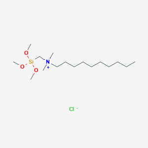 molecular formula C16H38ClNO3Si B14562684 N,N-Dimethyl-N-[(trimethoxysilyl)methyl]decan-1-aminium chloride CAS No. 62117-52-6
