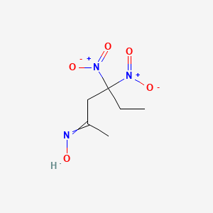 molecular formula C6H11N3O5 B14562692 N-(4,4-Dinitrohexan-2-ylidene)hydroxylamine CAS No. 62116-10-3