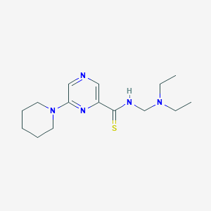 molecular formula C15H25N5S B14562737 Pyrazinecarbothioamide, N-[(diethylamino)methyl]-6-(1-piperidinyl)- CAS No. 61689-76-7
