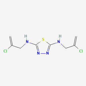 molecular formula C8H10Cl2N4S B14562829 N~2~,N~5~-Bis(2-chloroprop-2-en-1-yl)-1,3,4-thiadiazole-2,5-diamine CAS No. 61785-00-0