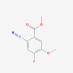 molecular formula C10H8FNO3 B1456291 Methyl 2-cyano-4-fluoro-5-methoxybenzoate CAS No. 1007455-23-3