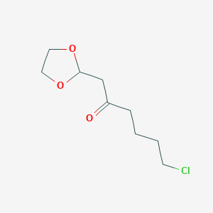 molecular formula C9H15ClO3 B1456294 6-Chloro-1-(1,3-dioxolan-2-yl)-hexan-2-one CAS No. 1263365-96-3