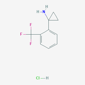 molecular formula C10H11ClF3N B1456295 1-(2-(Trifluoromethyl)phenyl)cyclopropanamine hydrochloride CAS No. 886366-53-6