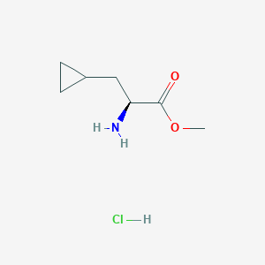 molecular formula C7H14ClNO2 B1456296 (S)-methyl 2-amino-3-cyclopropylpropanoate hydrochloride CAS No. 206438-31-5
