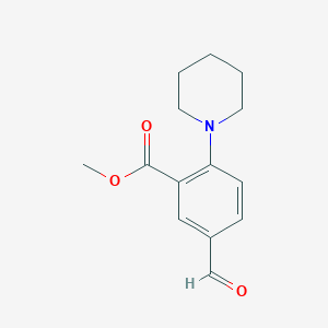 molecular formula C14H17NO3 B1456298 5-甲酰基-2-(哌啶-1-基)苯甲酸甲酯 CAS No. 1312117-73-9