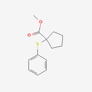 molecular formula C13H16O2S B14563006 Methyl 1-(phenylsulfanyl)cyclopentane-1-carboxylate CAS No. 61829-55-8