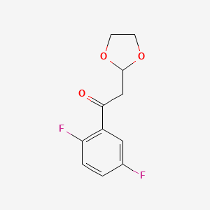 molecular formula C11H10F2O3 B1456301 1-(2,5-二氟苯基)-2-(1,3-二氧杂环戊烷-2-基)-乙酮 CAS No. 1263365-77-0