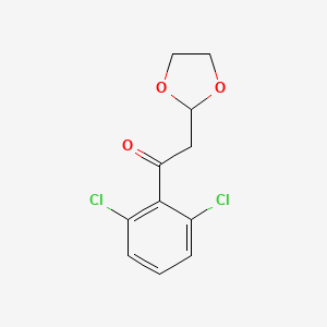 molecular formula C11H10Cl2O3 B1456302 1-(2,6-Dichloro-phenyl)-2-(1,3-dioxolan-2-yl)-ethanone CAS No. 1263366-05-7