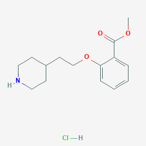 molecular formula C15H22ClNO3 B1456305 Methyl 2-[2-(4-piperidinyl)ethoxy]benzoate hydrochloride CAS No. 1219964-47-2
