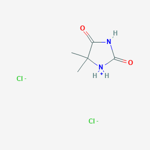 molecular formula C5H9Cl2N2O2- B14563058 5,5-Dimethylimidazolidin-1-ium-2,4-dione dichloride CAS No. 61927-18-2