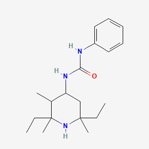 molecular formula C19H31N3O B14563060 N-(2,6-Diethyl-2,3,6-trimethylpiperidin-4-yl)-N'-phenylurea CAS No. 61683-06-5