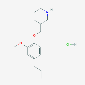 molecular formula C16H24ClNO2 B1456308 4-Allyl-2-methoxyphenyl 3-piperidinylmethyl ether hydrochloride CAS No. 1220036-05-4