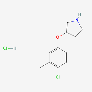 molecular formula C11H15Cl2NO B1456309 3-(4-Chloro-3-methylphenoxy)pyrrolidine hydrochloride CAS No. 1219961-08-6