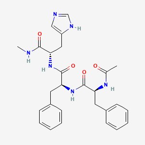 molecular formula C27H32N6O4 B14563109 N-Acetyl-L-phenylalanyl-L-phenylalanyl-N-methyl-L-histidinamide CAS No. 62087-99-4