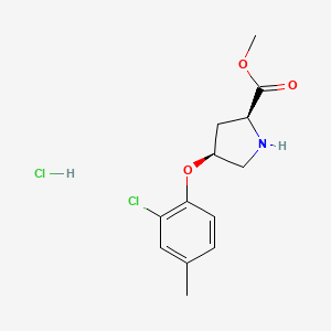 molecular formula C13H17Cl2NO3 B1456311 甲基 (2S,4S)-4-(2-氯-4-甲基苯氧基)-2-吡咯烷甲酸盐酸盐 CAS No. 1354487-33-4