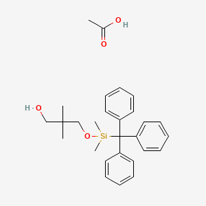 molecular formula C28H36O4Si B14563143 Acetic acid;3-[dimethyl(trityl)silyl]oxy-2,2-dimethylpropan-1-ol CAS No. 62093-00-9