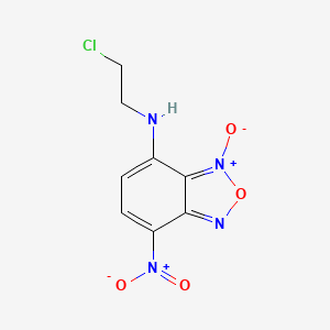 molecular formula C8H7ClN4O4 B14563148 N-(2-chloroethyl)-7-nitro-3-oxido-2,1,3-benzoxadiazol-3-ium-4-amine CAS No. 61785-64-6