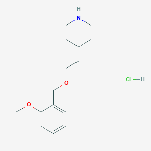 molecular formula C15H24ClNO2 B1456317 4-{2-[(2-Methoxybenzyl)oxy]ethyl}piperidine hydrochloride CAS No. 1219949-09-3