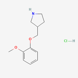 molecular formula C12H18ClNO2 B1456318 3-[(2-Methoxyphenoxy)methyl]pyrrolidine hydrochloride CAS No. 51535-05-8