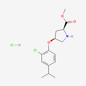 molecular formula C15H21Cl2NO3 B1456321 Methyl (2S,4S)-4-(2-chloro-4-isopropylphenoxy)-2-pyrrolidinecarboxylate hydrochloride CAS No. 1354485-05-4