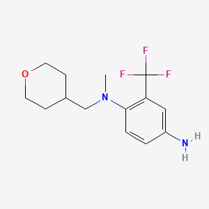 1-N-methyl-1-N-(oxan-4-ylmethyl)-2-(trifluoromethyl)benzene-1,4-diamine