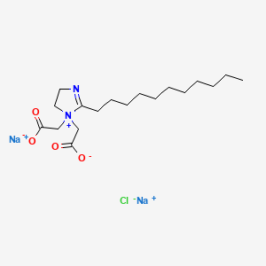 molecular formula C18H31ClN2Na2O4 B14563234 Disodium 1,1-bis(carboxymethyl)-4,5-dihydro-2-undecyl-1H-imidazolium chloride CAS No. 61702-59-8
