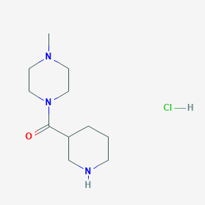 molecular formula C11H22ClN3O B1456325 (4-Methyl-1-piperazinyl)(3-piperidinyl)methanone hydrochloride CAS No. 1217120-39-2
