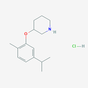 molecular formula C15H24ClNO B1456329 3-(5-Isopropyl-2-methylphenoxy)piperidine hydrochloride CAS No. 1219982-14-5