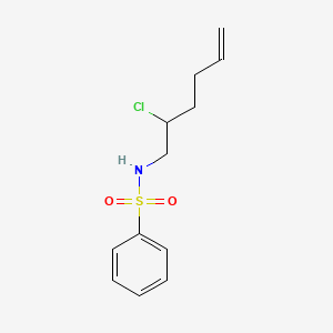 molecular formula C12H16ClNO2S B14563292 N-(2-Chlorohex-5-EN-1-YL)benzenesulfonamide CAS No. 62035-82-9