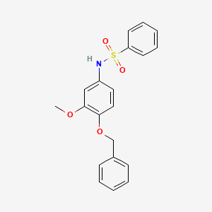 molecular formula C20H19NO4S B14563316 N-[4-(Benzyloxy)-3-methoxyphenyl]benzenesulfonamide CAS No. 62035-70-5
