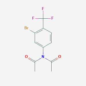 molecular formula C11H9BrF3NO2 B14563361 N-Acetyl-N-[3-bromo-4-(trifluoromethyl)phenyl]acetamide CAS No. 62202-38-4
