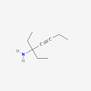 molecular formula C9H17N B14563447 4-Heptyn-3-amine, 3-ethyl- CAS No. 61822-34-2