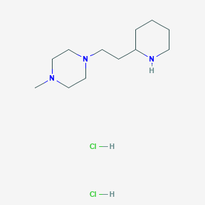 molecular formula C12H27Cl2N3 B1456347 1-Methyl-4-[2-(2-piperidinyl)ethyl]piperazine dihydrochloride CAS No. 1220021-54-4