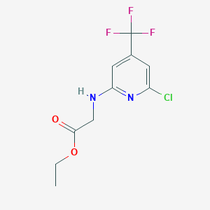 molecular formula C10H10ClF3N2O2 B1456349 [(6-Chloro-4-trifluoromethyl-pyridin-2-yl)amino]-acetic acid ethyl ester CAS No. 1208081-82-6