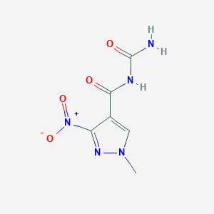 molecular formula C6H7N5O4 B14563516 N-Carbamoyl-1-methyl-3-nitro-1H-pyrazole-4-carboxamide CAS No. 61716-86-7