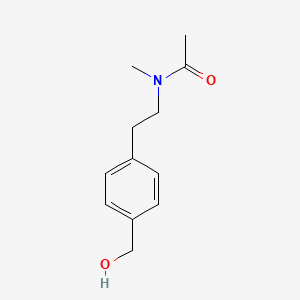 molecular formula C12H17NO2 B14563563 N-{2-[4-(Hydroxymethyl)phenyl]ethyl}-N-methylacetamide CAS No. 61630-13-5