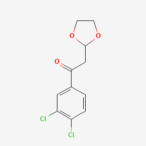 molecular formula C11H10Cl2O3 B1456362 1-(3,4-Dichloro-phenyl)-2-(1,3-dioxolan-2-yl)-ethanone CAS No. 1263365-49-6