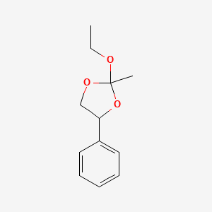 molecular formula C12H16O3 B14563646 2-Ethoxy-2-methyl-4-phenyl-1,3-dioxolane CAS No. 61562-16-1