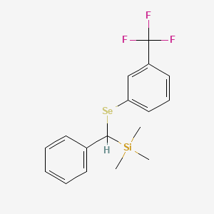 molecular formula C17H19F3SeSi B14563722 Trimethyl(phenyl{[3-(trifluoromethyl)phenyl]selanyl}methyl)silane CAS No. 61665-38-1