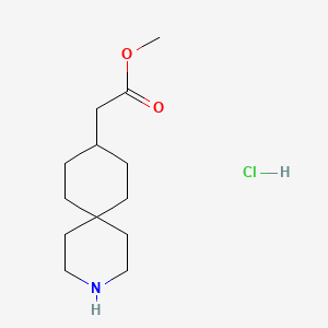 molecular formula C13H24ClNO2 B1456373 Methyl 2-(3-azaspiro[5.5]undecan-9-yl)acetate hydrochloride CAS No. 1017540-91-8