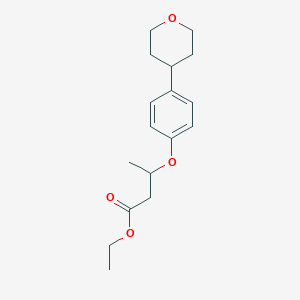 molecular formula C17H24O4 B14563733 Ethyl 3-[4-(oxan-4-yl)phenoxy]butanoate CAS No. 62071-37-8