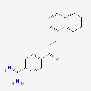 molecular formula C20H18N2O B14563753 Benzenecarboximidamide, 4-[3-(1-naphthalenyl)-1-oxopropyl]- CAS No. 62178-65-8