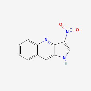 molecular formula C11H7N3O2 B14563760 1H-Pyrrolo[3,2-b]quinoline, 3-nitro- CAS No. 61760-42-7