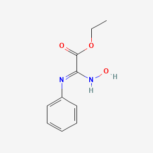 molecular formula C10H12N2O3 B14563766 Acetic acid, (hydroxyamino)(phenylimino)-, ethyl ester CAS No. 61824-05-3